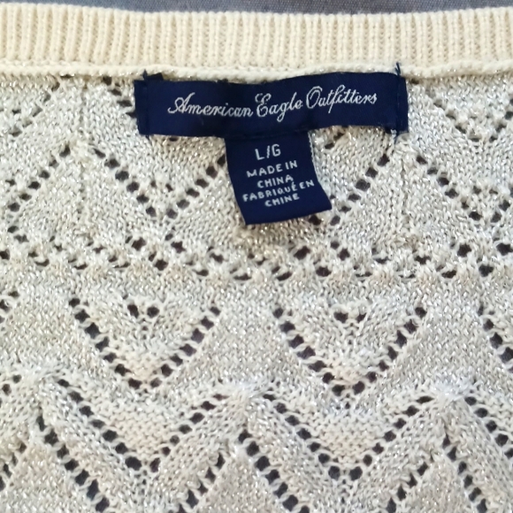 American Eagle Outfitters white and silver knit eyelet dress - Picture 10 of 10